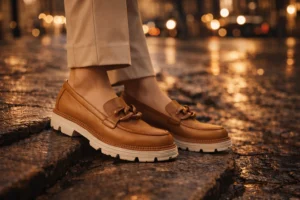 Estyle ženske brodarice – prirodna koža, klasičan model - 37