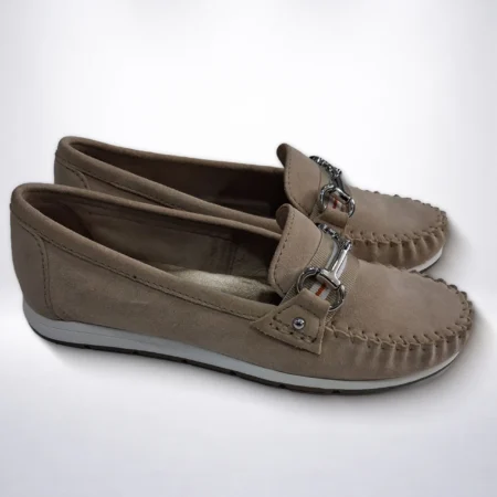 Marco Tozzi kožne ženske mokasinke - Bež