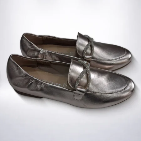 Marco Tozzi Platinum kožne ženske mokasinke