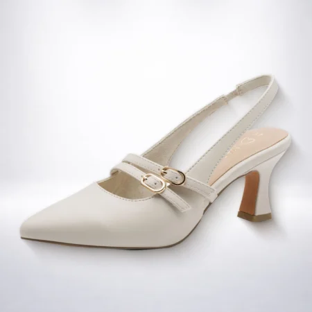 Marco Tozzi slingback cipele krem sa petom