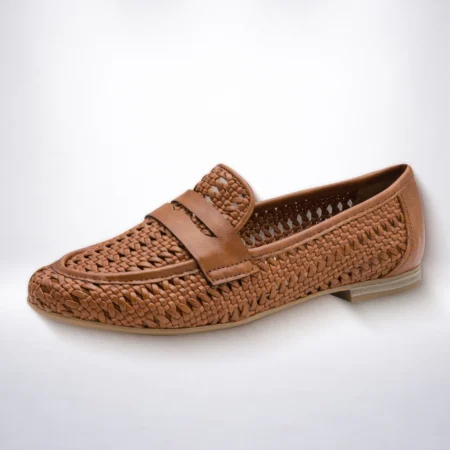 Kožne ženske mokasinke cognac boje